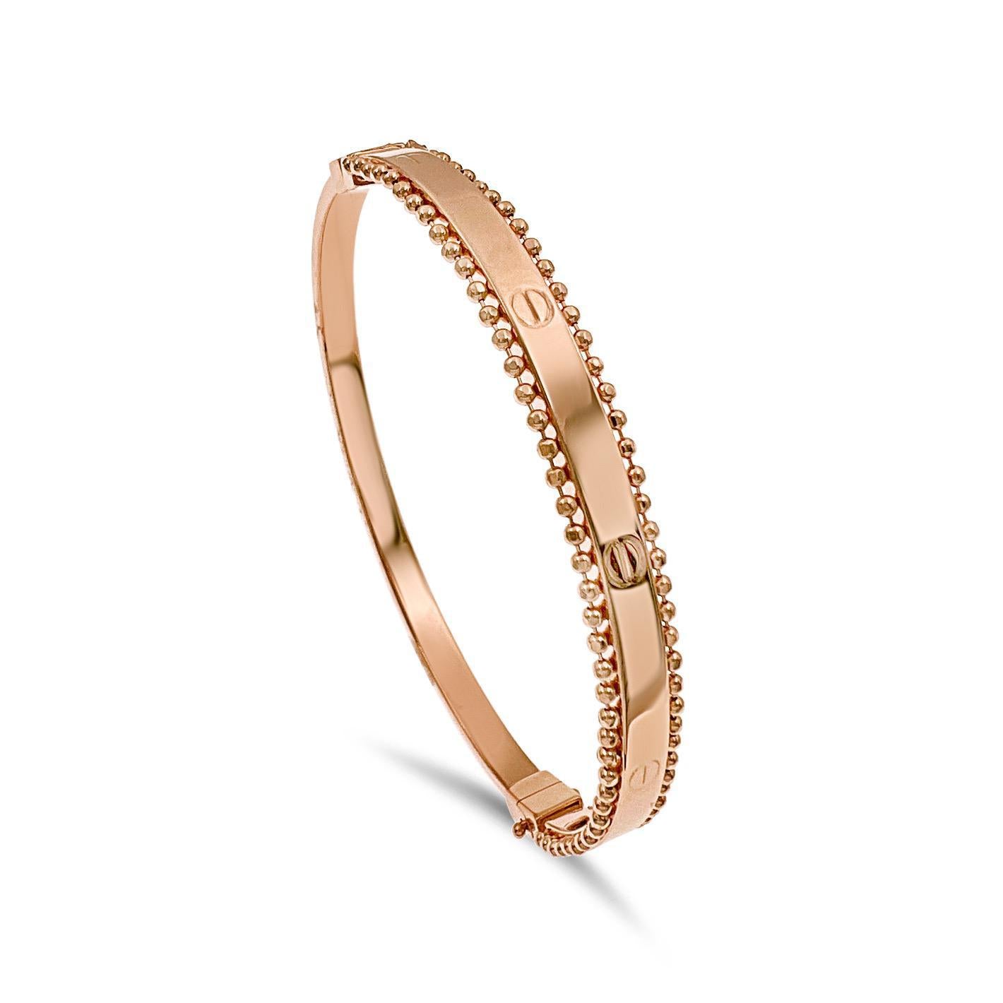 14k Rose Gold Stackable Hinged Bangle Bracelet 7.5 inch