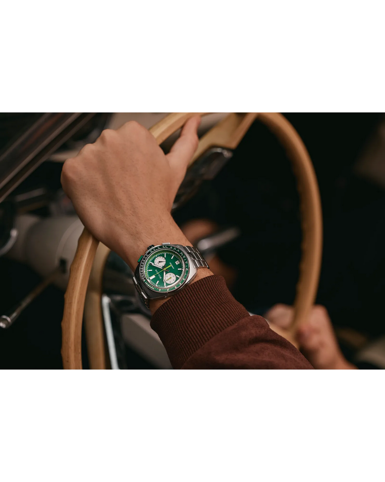Bulova Racer Chronograph Green Dial Watch 98B468