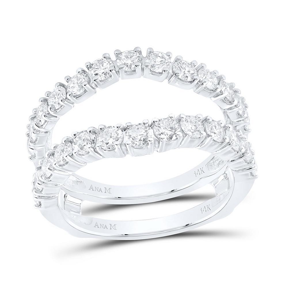 1.50 Ctw Round Diamond Wrap Enhancer Wedding Band Ring 14k White Gold