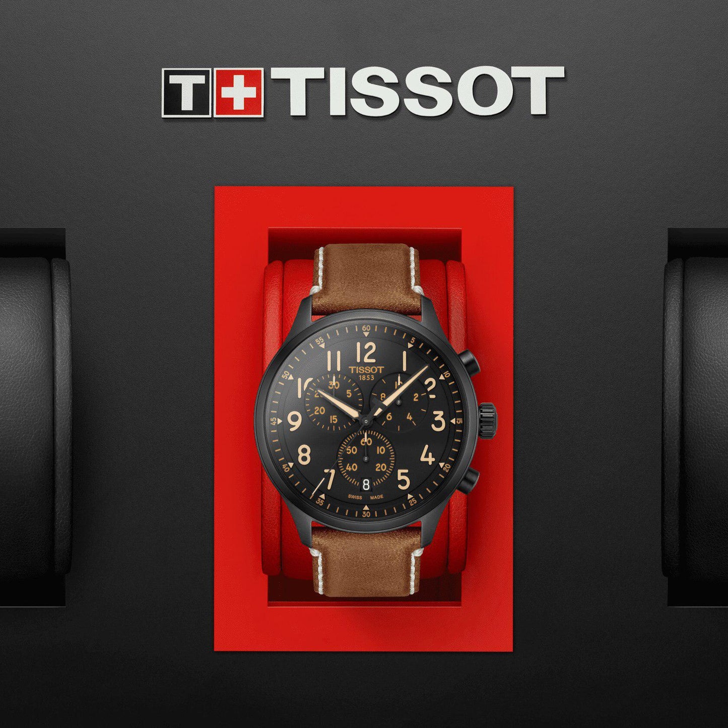 Tissot Chrono XL Men's  Watch Black Dial Brown Leather Strap T1166173605203