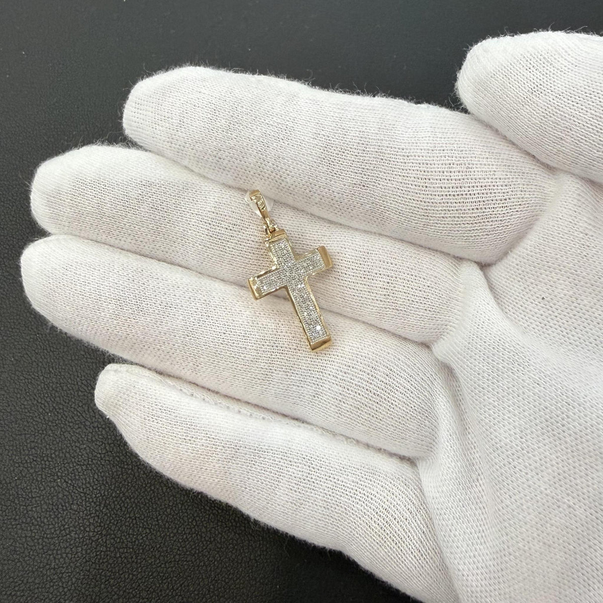 Diamond Cross Pendant 10K Yellow Gold