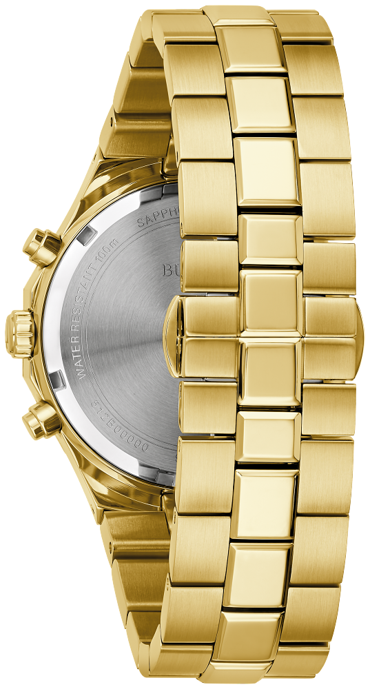 Bulova Prestige Classic  Gold Tone Black Dial Mens Watch 97B232