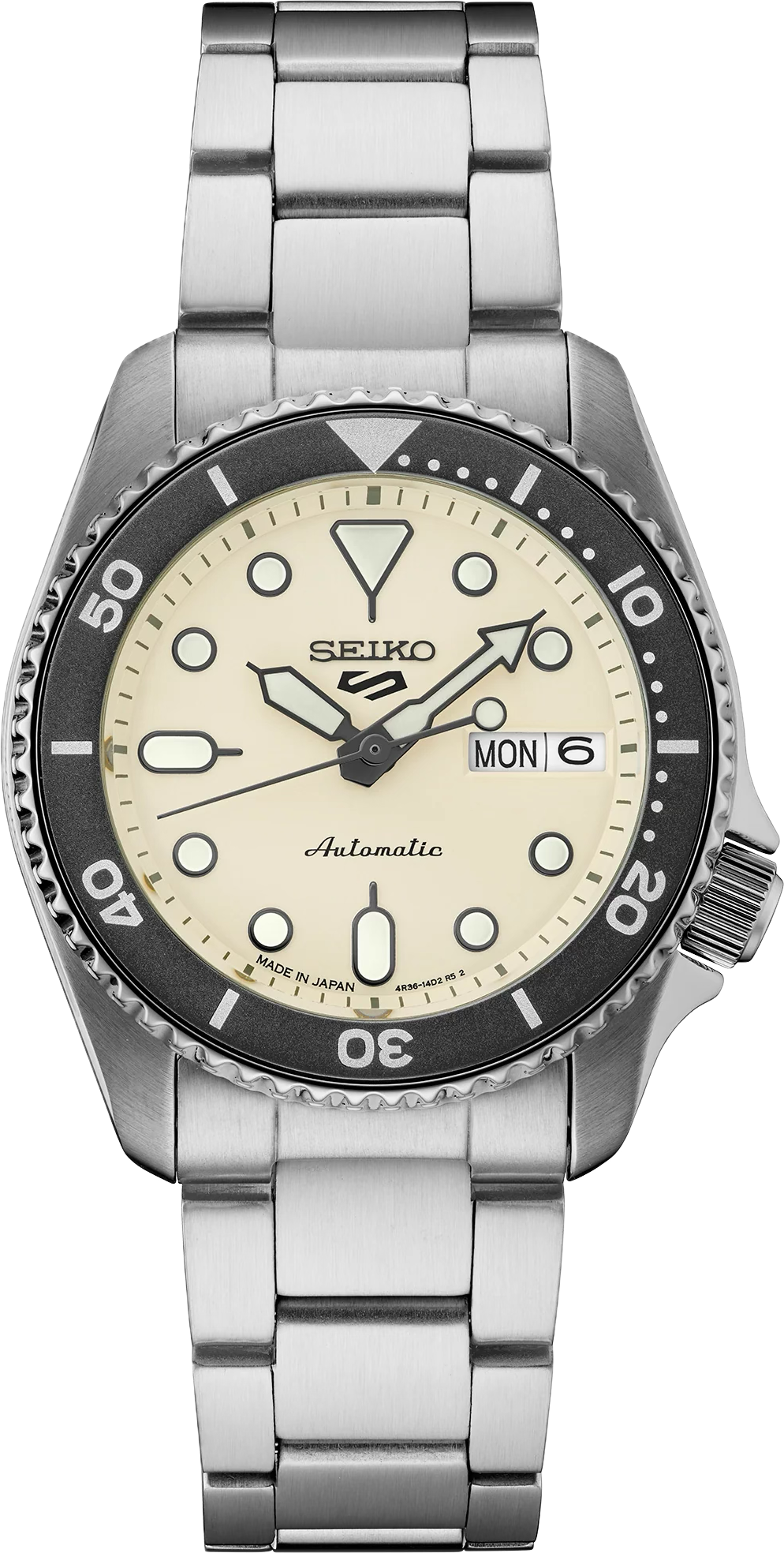 Seiko 5 Sport Automatic Mid-Size Ivory Dial Watch SRPK31