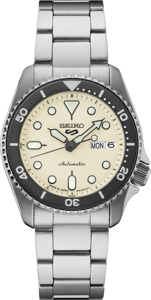 Seiko 5 Sport Automatic Mid-Size Ivory Dial Watch SRPK31