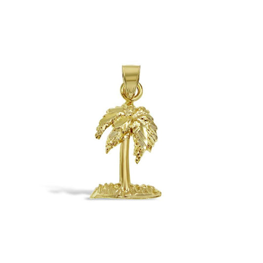 10K Gold Palm Tree Pendant Charm