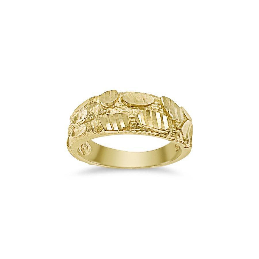 Nugget Band 10k Yellow Gold Men's Ring Size 11