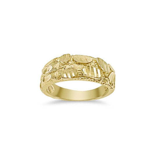 Nugget Band 10k Yellow Gold Men's Ring Size 11