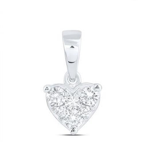 0.20ctw Diamond Heart Pendant 10K White Gold