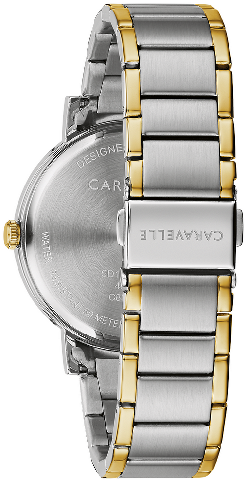 Caravelle by Bulova Dress Two Tone Blue Dial Mens Watch 45A149
