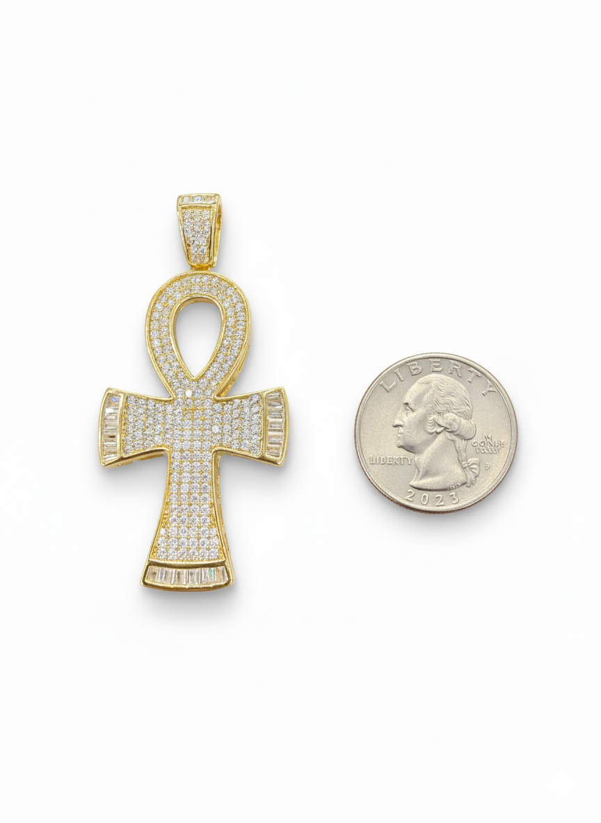 Egyptian Ankh Cross Pendant 925 Sterling Silver