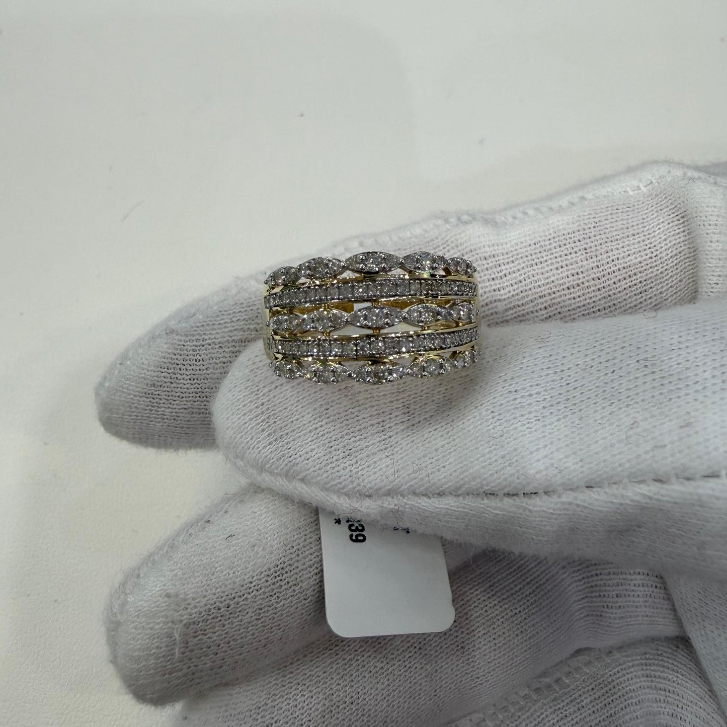 0.50ctw Diamond Wide Band Ring 10K Yellow Gold