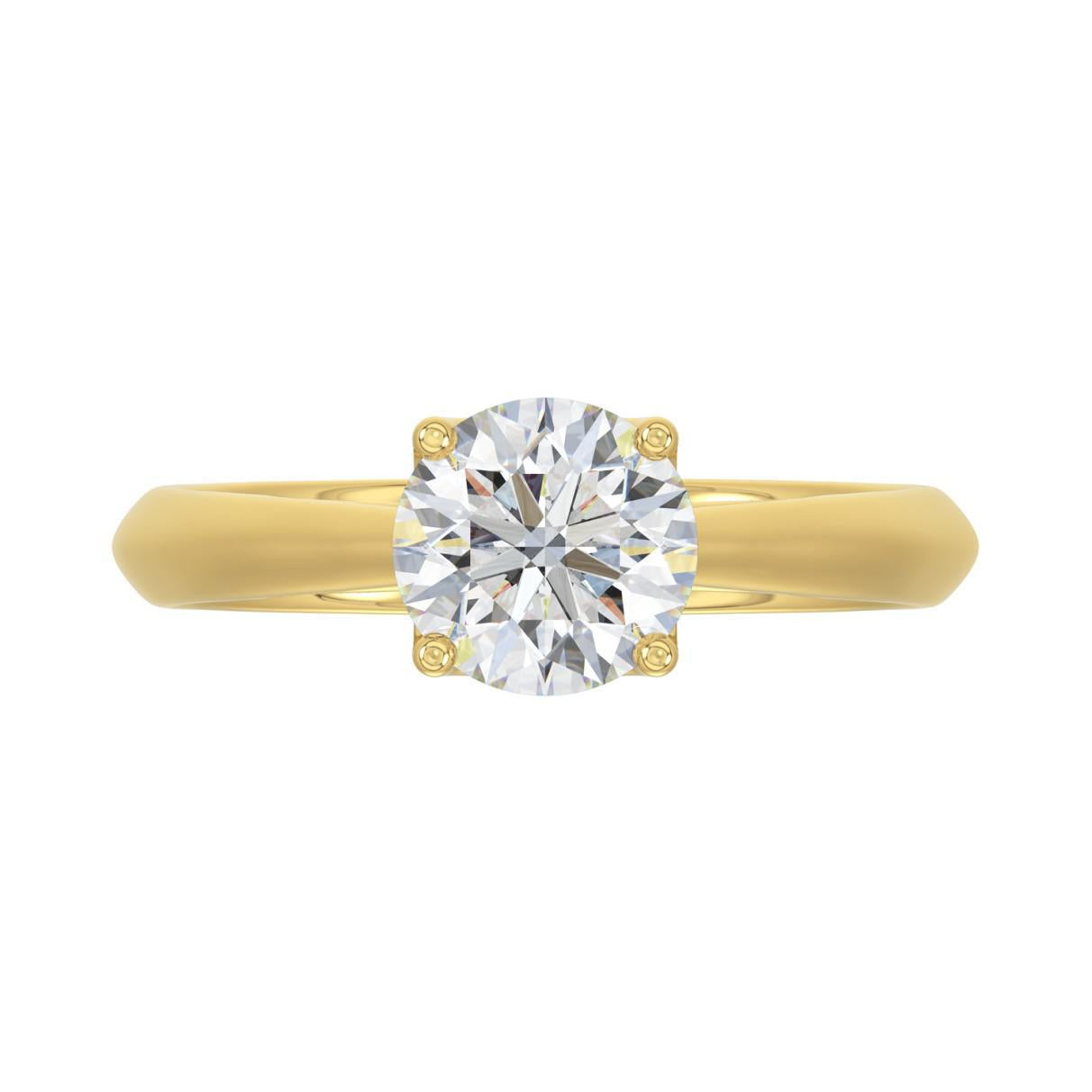 1.50 ct Lab Grown Round Diamond Solitaire Engagement Ring 14k Yellow Gold