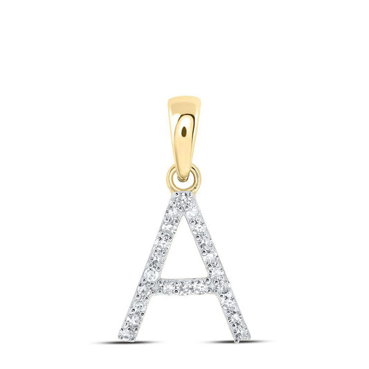 Diamond Letter Initial A Pendant Charm 10k Yellow Gold
