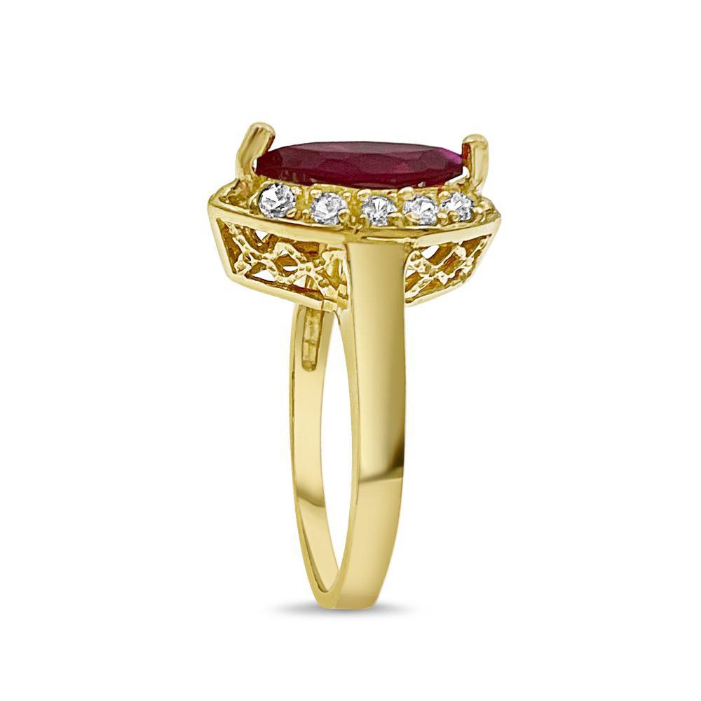 10k Gold Birthstone Ring Red Women Band Size 6.75