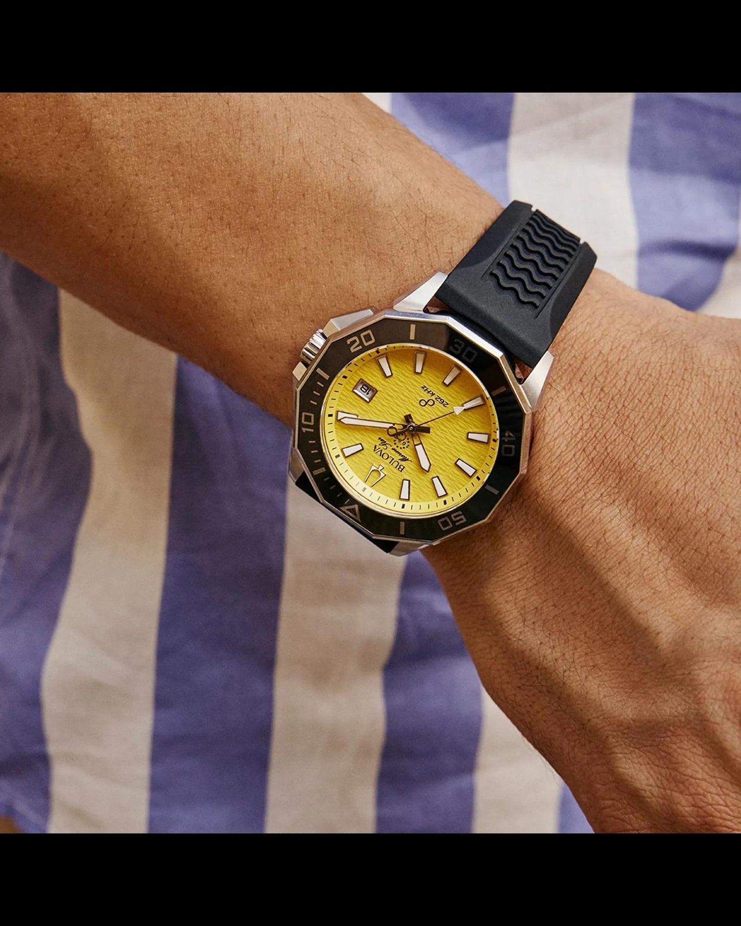 Bulova Marine Star Precisionist Sport Mens Yellow Dial Watch 96B431