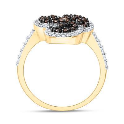 0.50ctw Chocolate Diamond Trinity Womens Ring 10k Yellow Gold