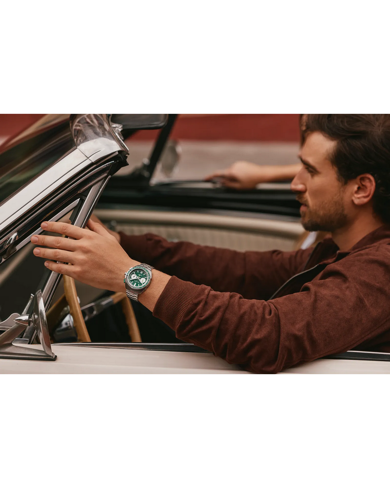 Bulova Racer Chronograph Green Dial Watch 98B468