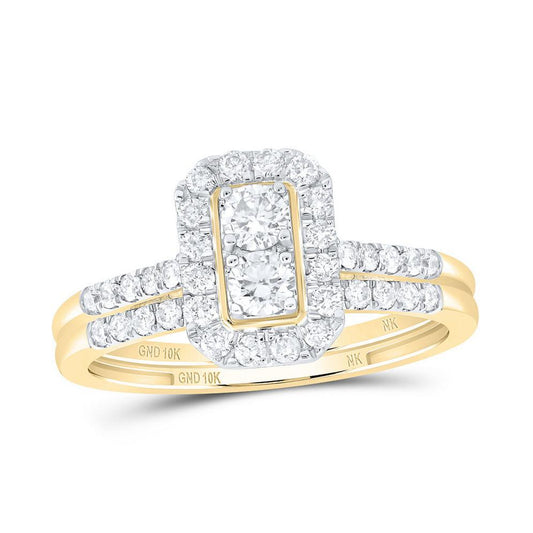5/8ctw Diamond Emerald Ring Set 10k Gold 177632