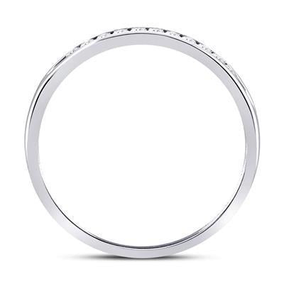 Diamond Single Row Womens Wedding Band Ring 14k White Gold