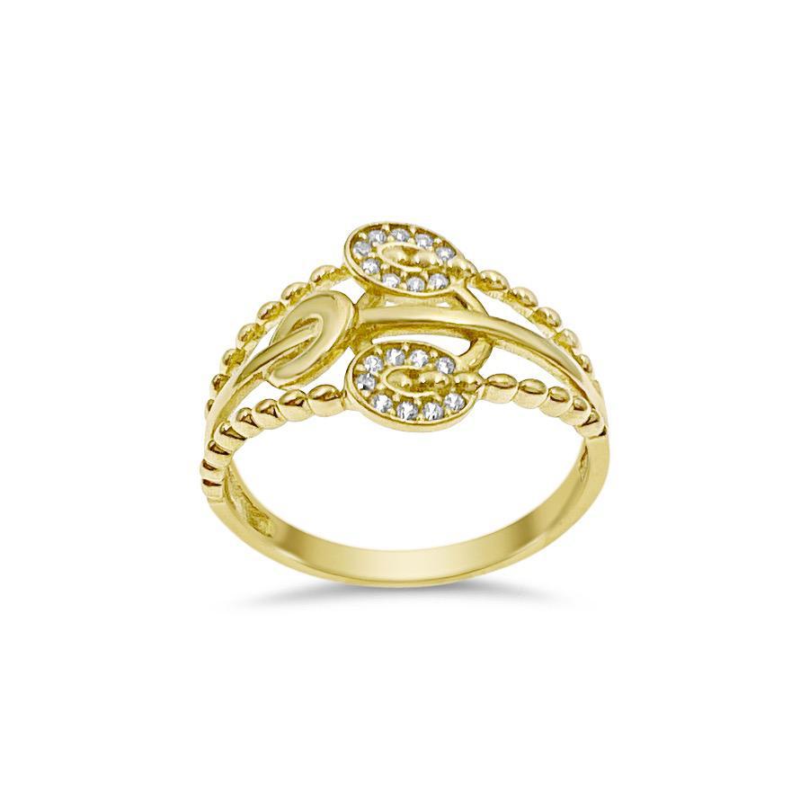 10k Yellow Gold Ring Stackable Cz Band Size 6.75