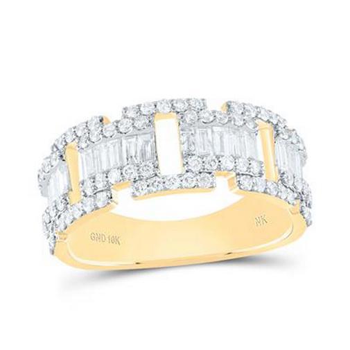 1.50ctw Diamond 10K Yellow Gold Mens Wedding Band