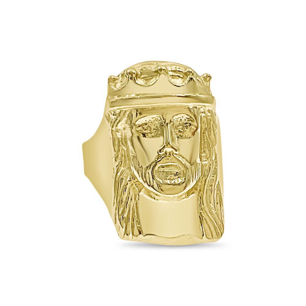 Jesus Head Men's Ring 10k Gold Band Size 9.5