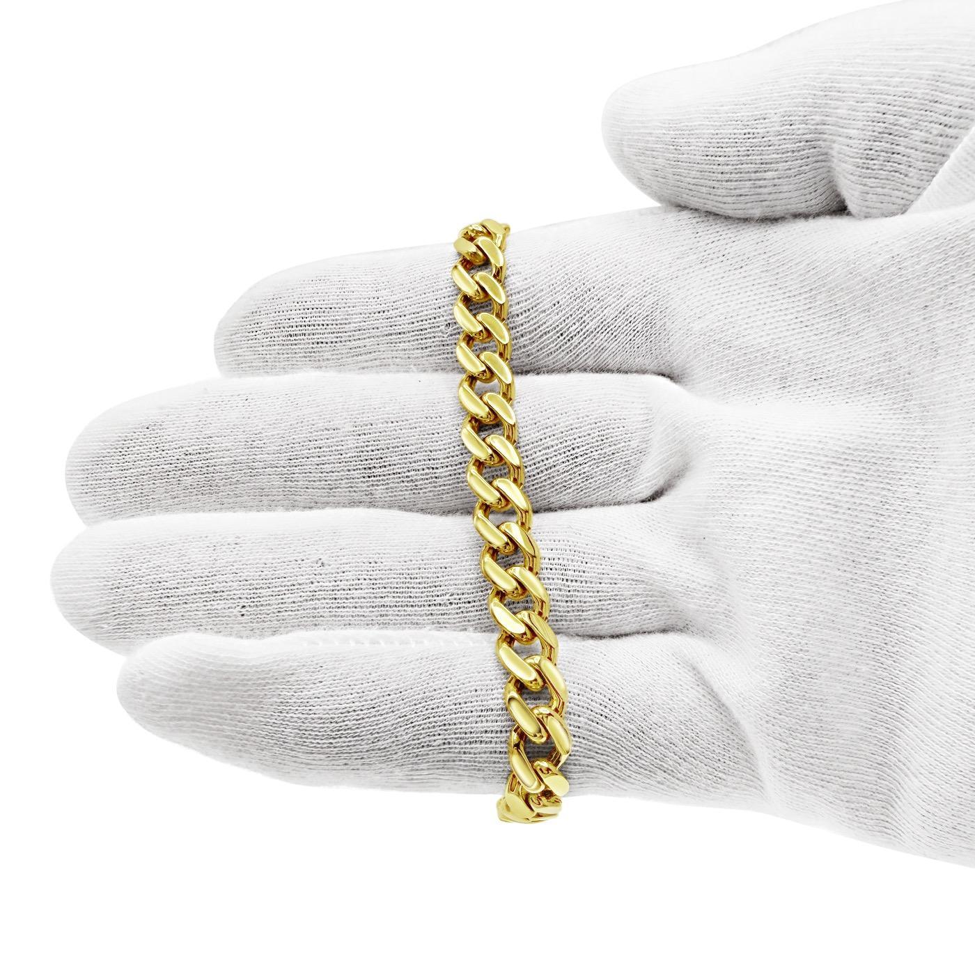 10K Yellow Gold Cuban Link Chain Bracelet