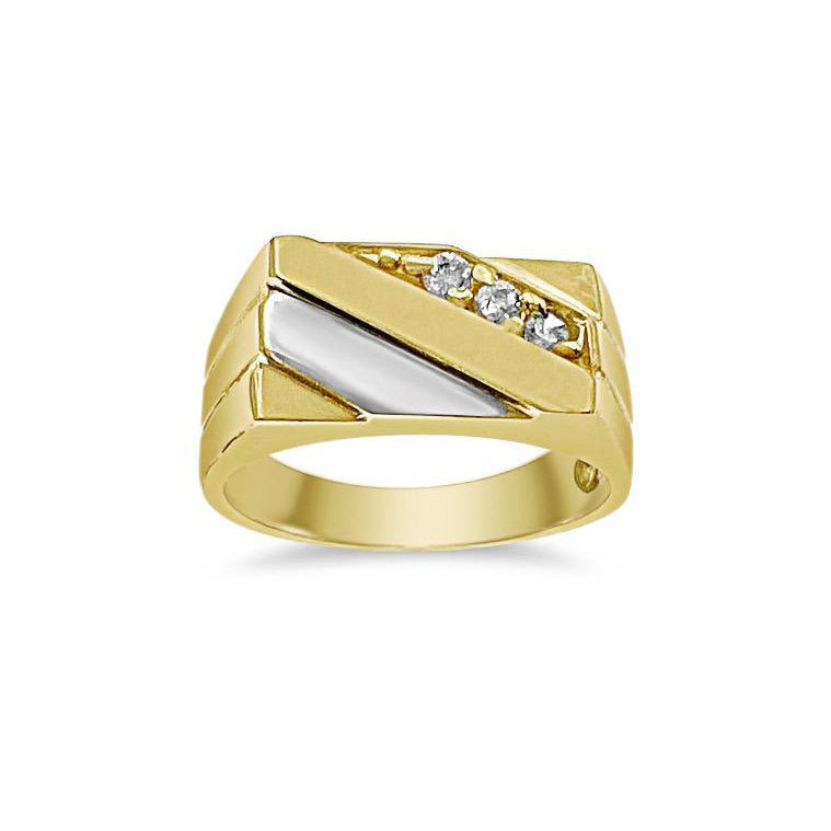 10K Yellow White Gold Two Tone Men's Statement Band