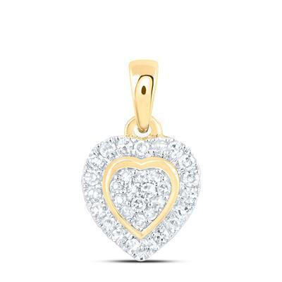 Diamond Double Heart Pendant 10K Yellow Gold