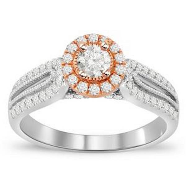 Diamond Engagement Ring 14k White Rose Gold