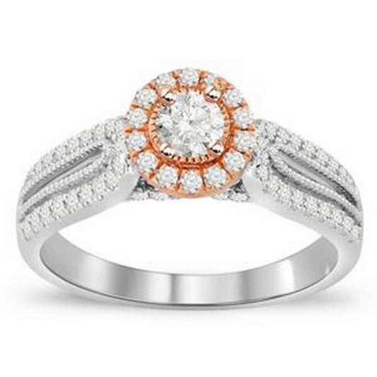 Diamond Engagement Ring 14k White Rose Gold