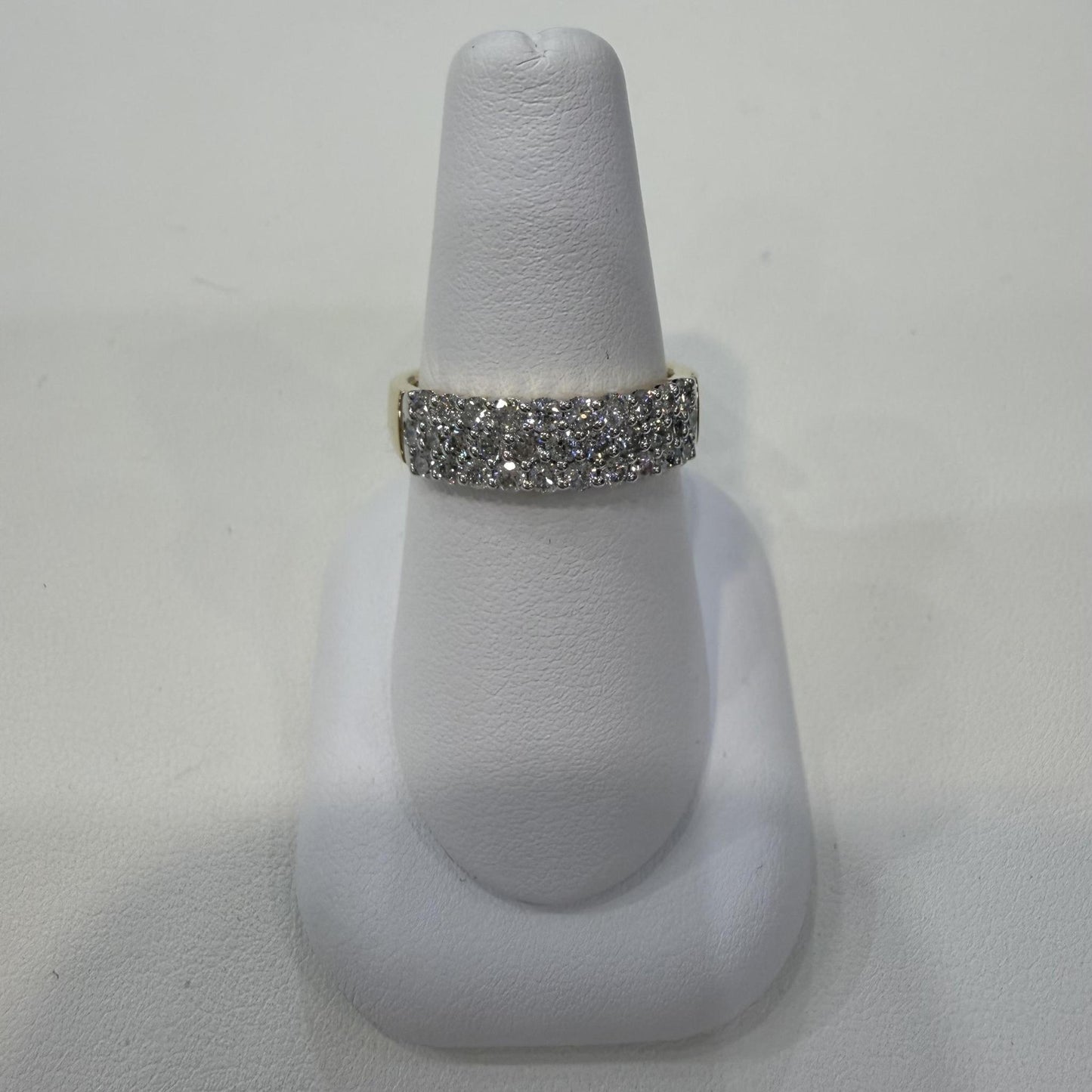 1ctw Diamond Multi-Row Wide Band in 14K Yellow Gold