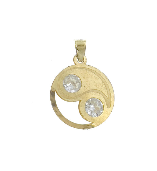 Yin Yang Symbol Pendant 10k Yellow Gold Charm