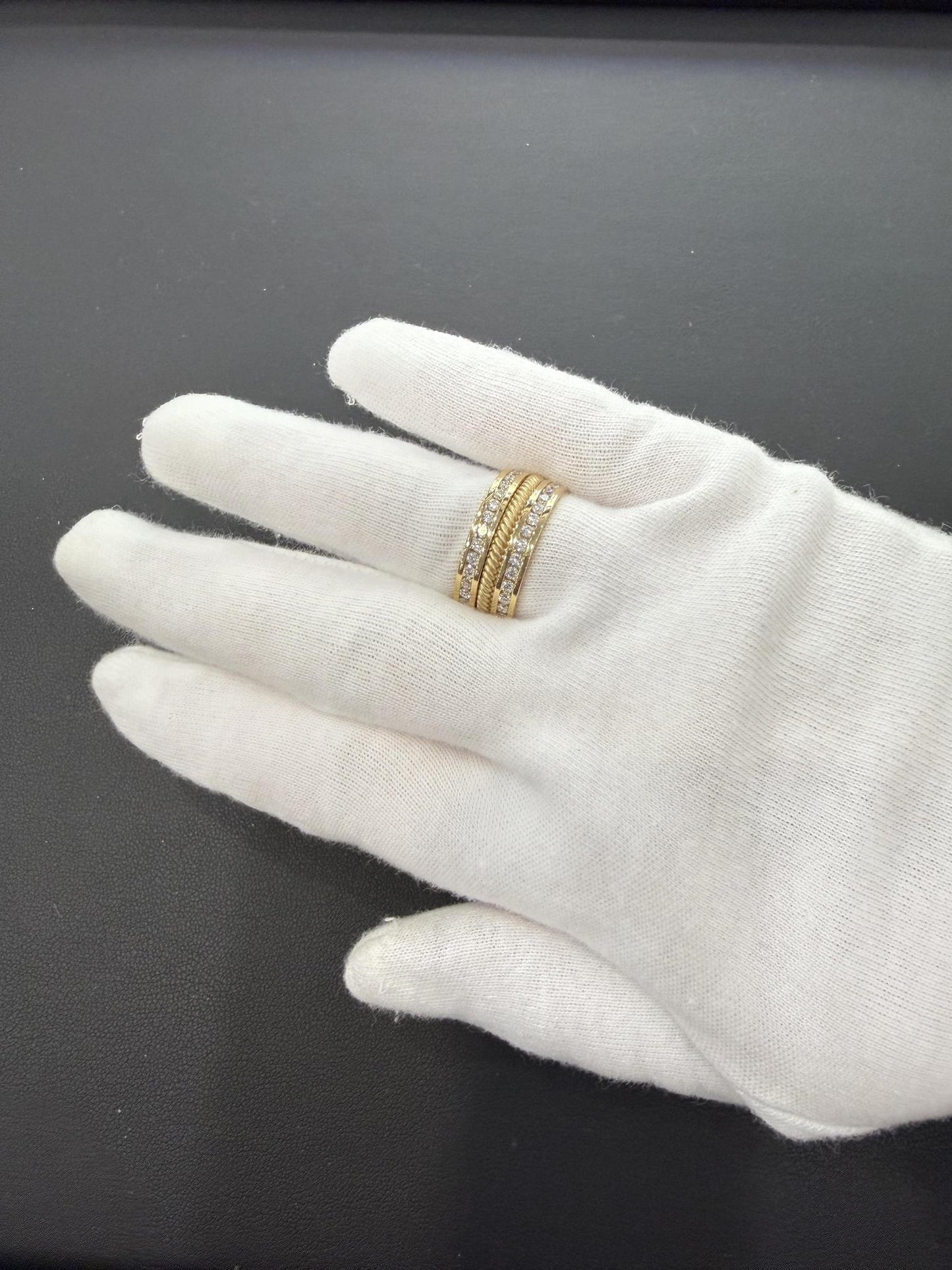 Diamond Mens Wedding Band 1.00ctw 14K Yellow Gold
