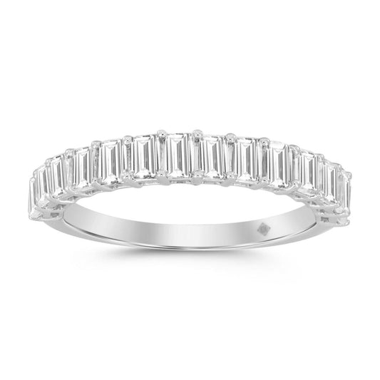 1.51 cttw Lab Grown Emerald Diamond Wedding Womens Band Ring 14k White Gold