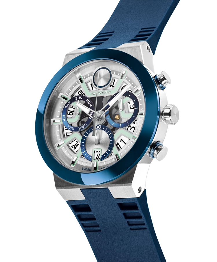 MOVADO BOLD Fusion Chronograph Silver Super-LuminNova® Dial Mens Watch 3601240