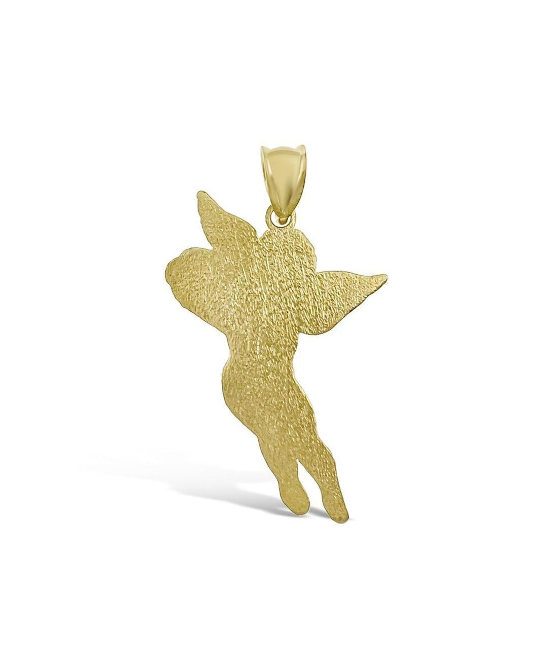 Angel Heart Pendant 10k Yellow Gold Charm 1.3"