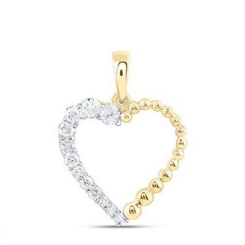 Diamond Heart Pendant 10K Yellow Gold