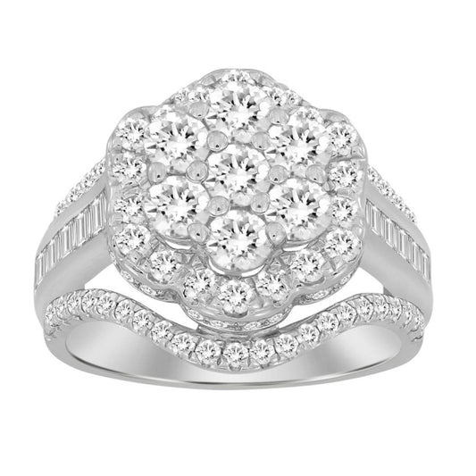 2.00ctw Baguette Diamond Engagement Ring 10k White Gold