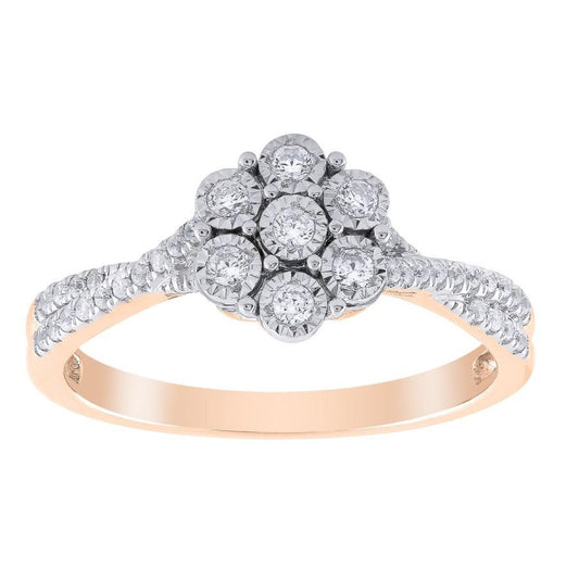 0.25 Cttw Round Diamond Promise Engagement Ring 10k Rose Gold