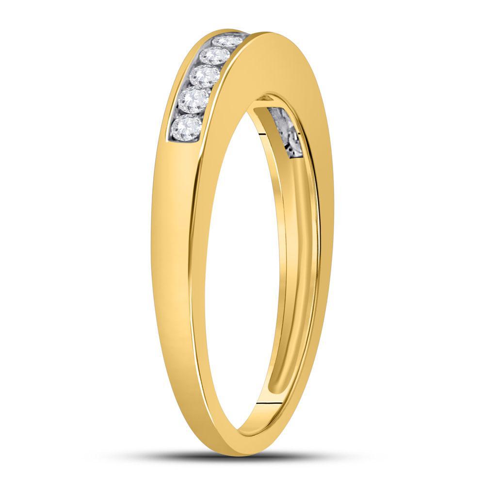 0.25ctw Diamond Channel set Wedding Womens Band 14k Yellow Gold