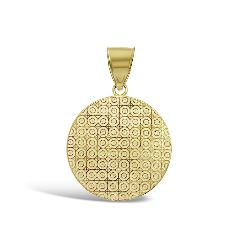 14K Yellow Gold Saint Christopher Protect Us Medal Pendant