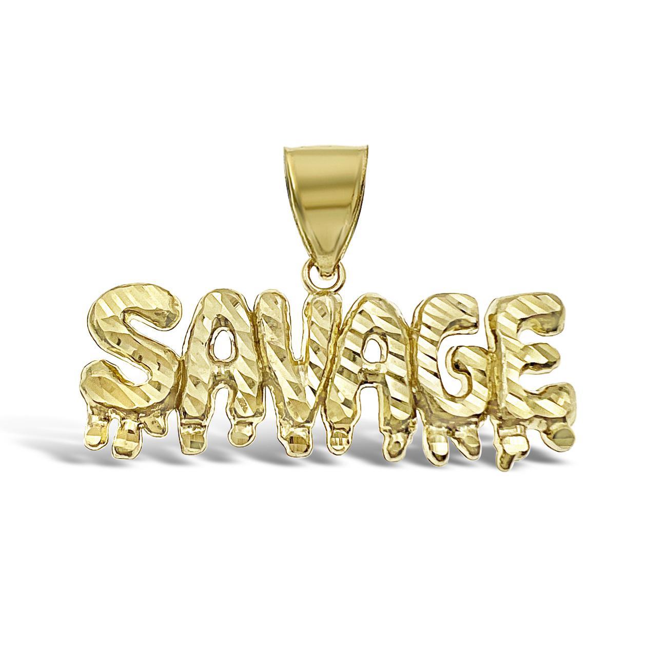 10k Gold Savage Drip Pendant