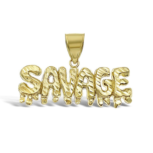 10k Gold Savage Drip Pendant