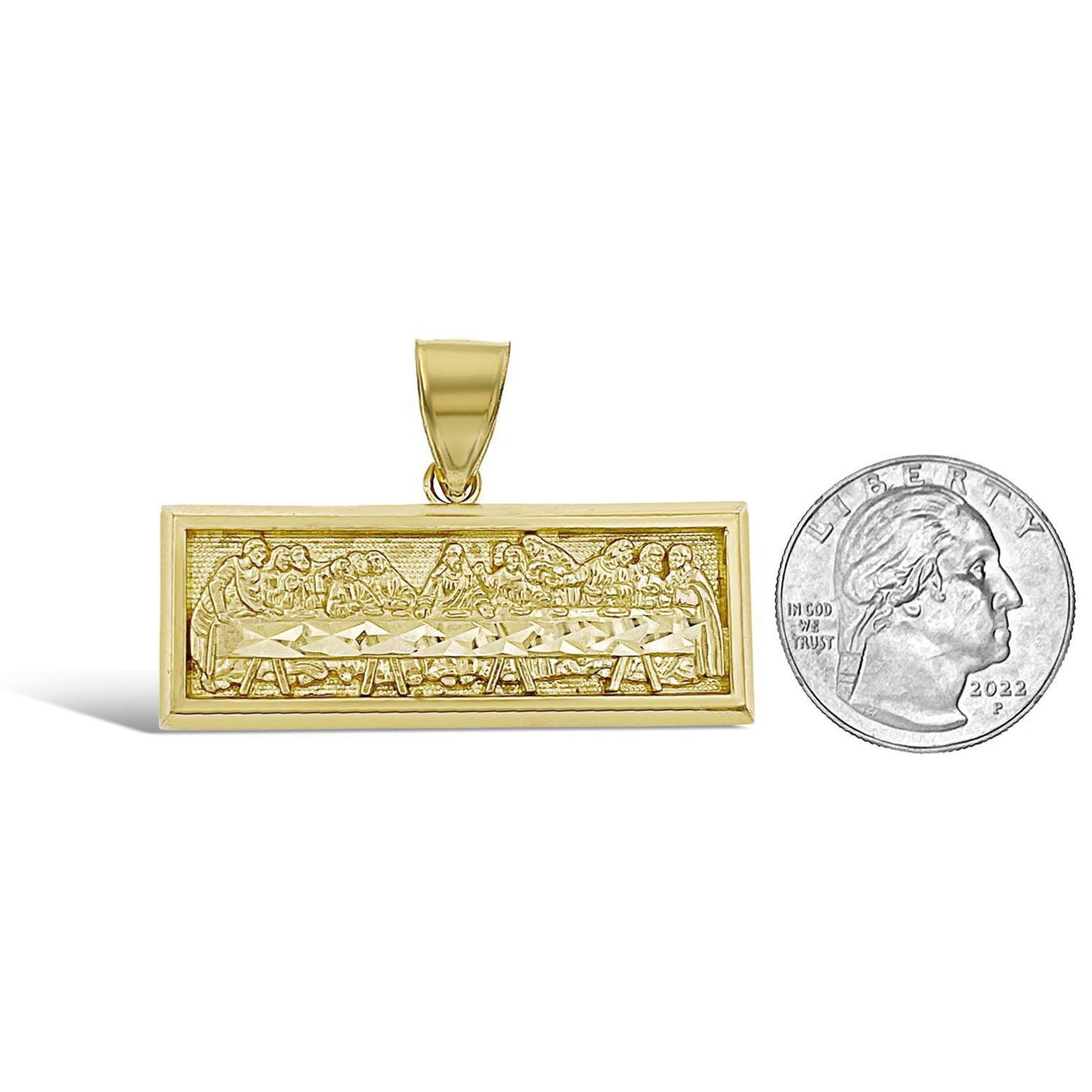 Last Supper Pendant 10k Gold Charm 1.7"