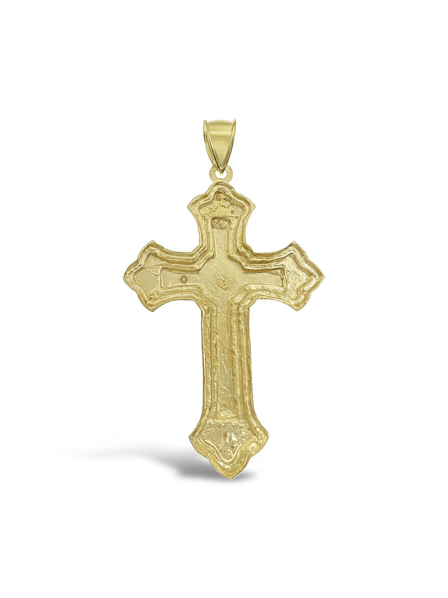 10k Yellow Gold Cross Pendant Men Charm 2.7"