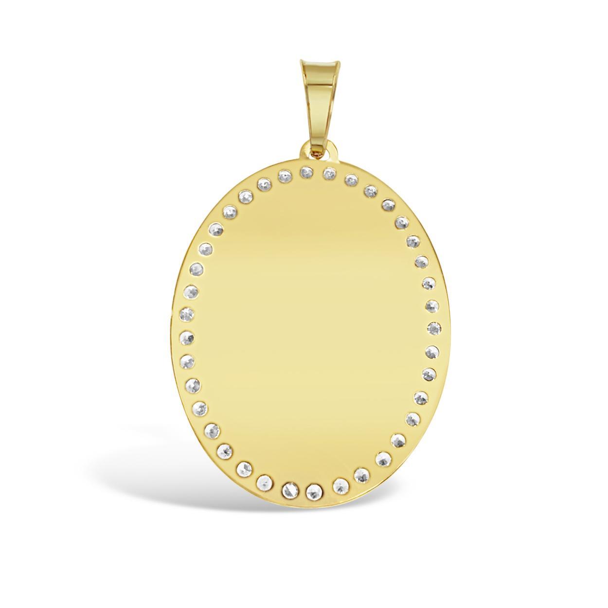 Virgin Mary Guadalupe Pendant 10K Tri Color Gold