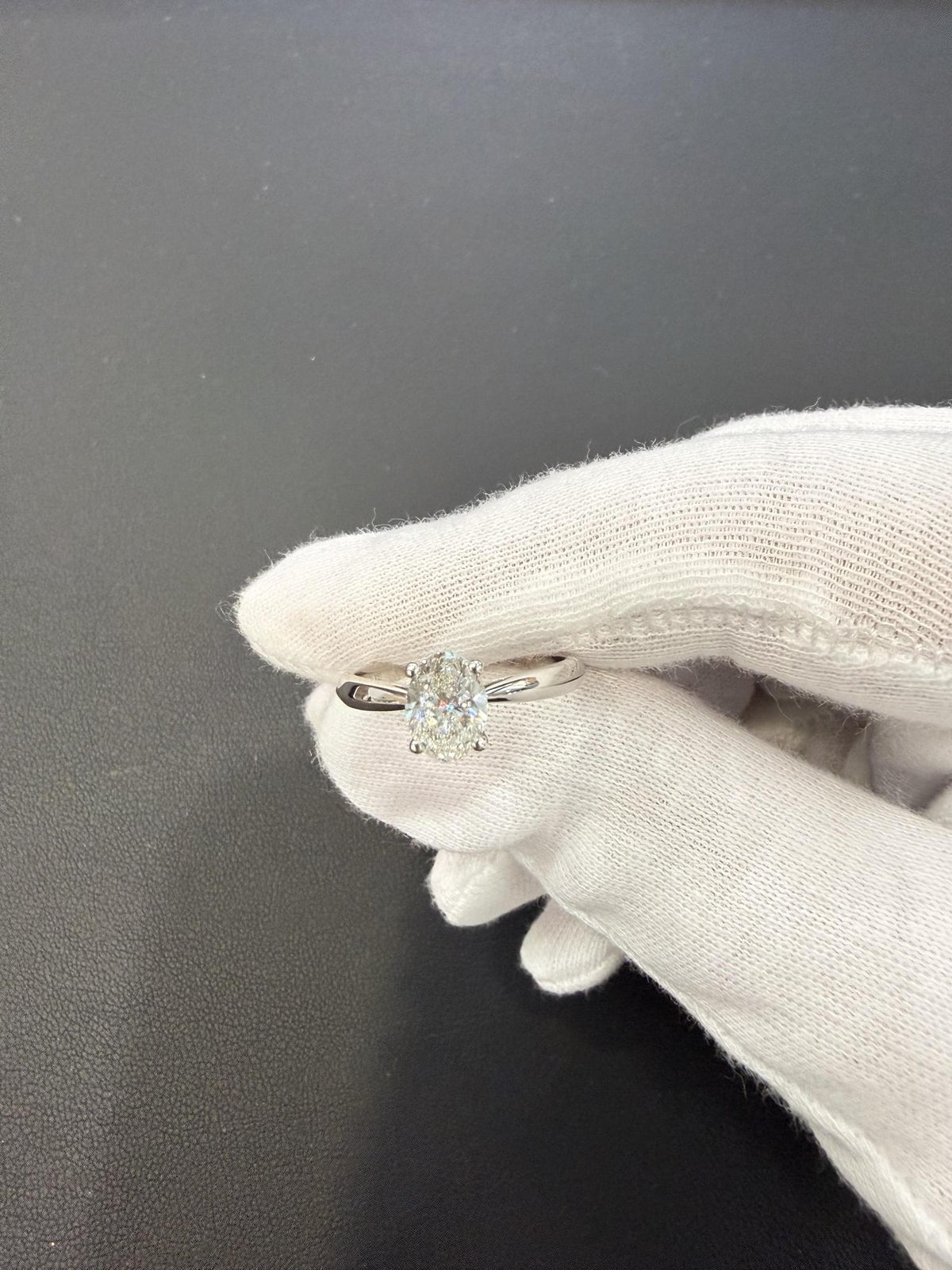 1.01ct GIA Certified Natural Oval Diamond Solitaire Engagement Ring 14K White Gold