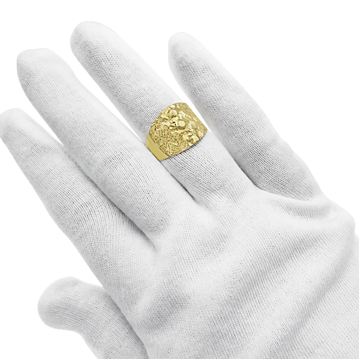 10K Yellow Gold Mens Nugget Ring