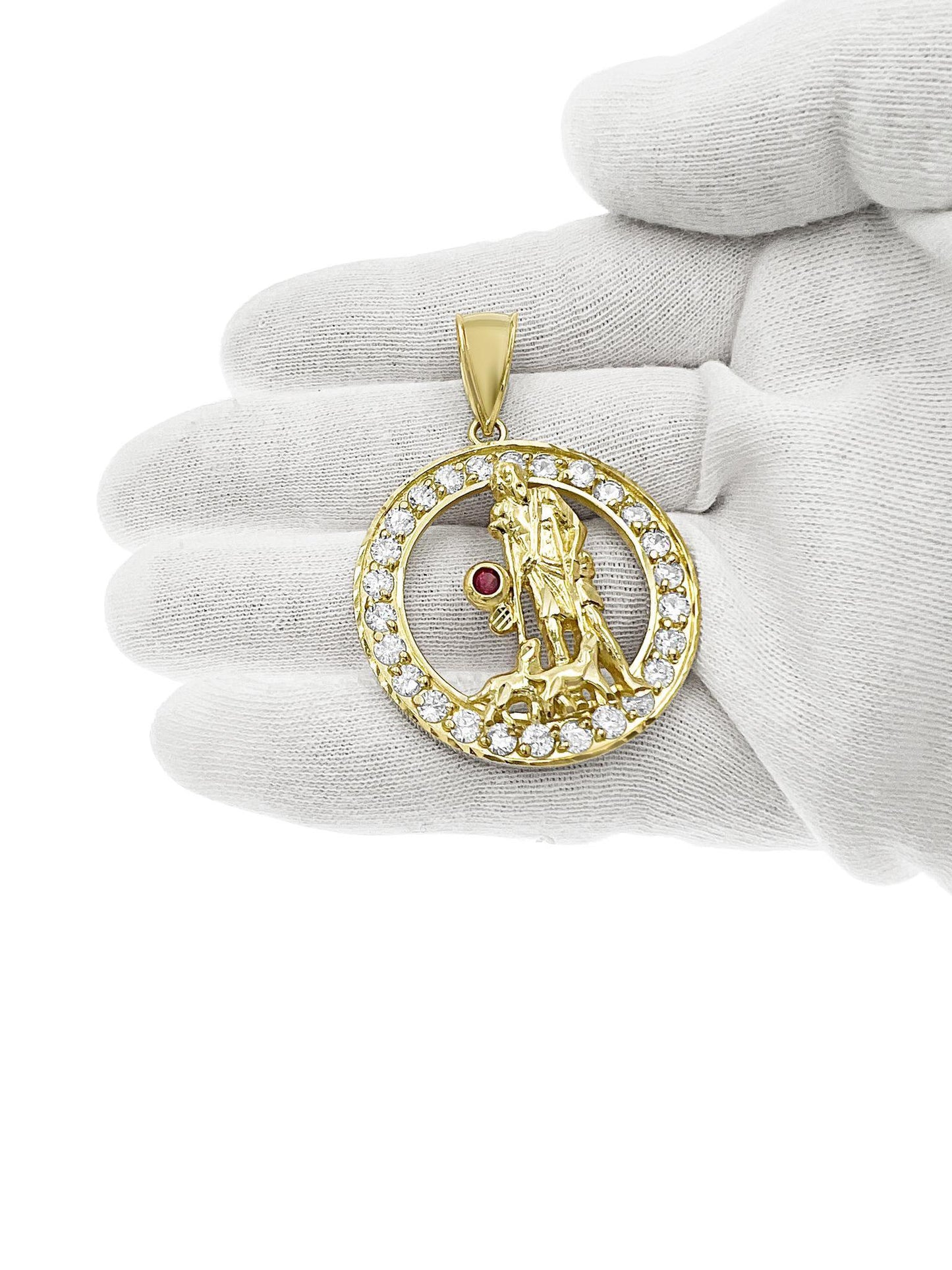 10K Gold Saint Lazarus Pendant